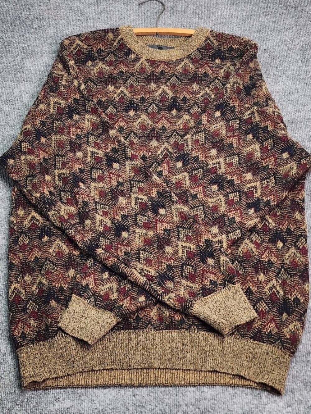 Vintage 90s Consensus XXL Geometric Grandpa Sweater